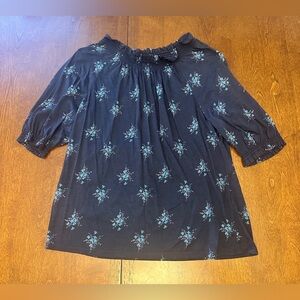 La Vie Rebecca Taylor Navy Floral Women's Blouse